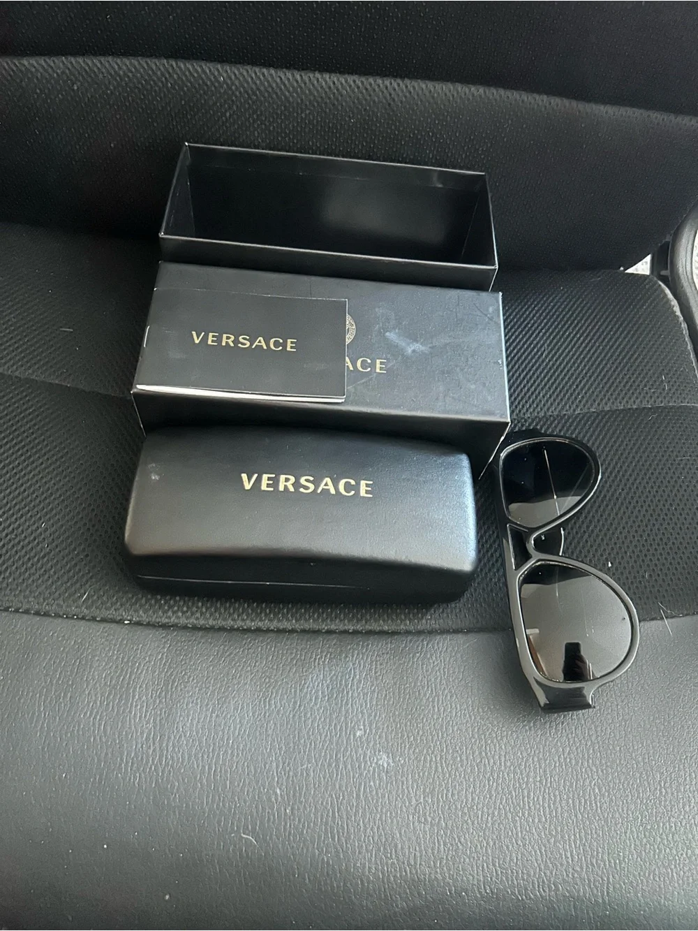 Versace Black and Gold Sunglasses Temple Arm